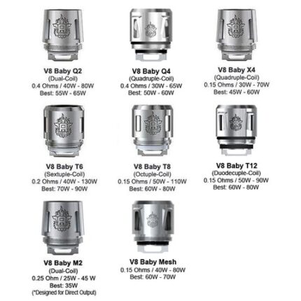 SMOK TFV8 BABY BEAST COILS X4 and Q2 Per One